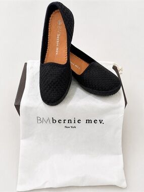 Bernie Mev Easy Black Woven Slip On Shoes US Size 6 EU Size 36 NIB